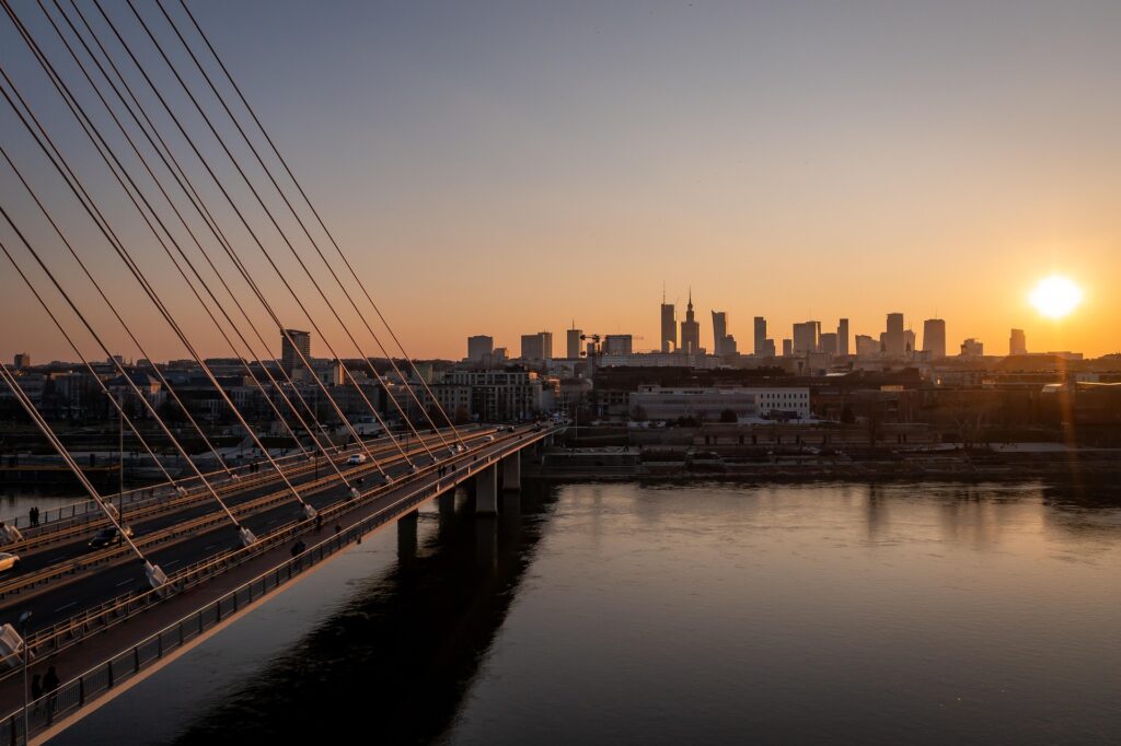 Warsaw skyline from Most Świętokrzyski